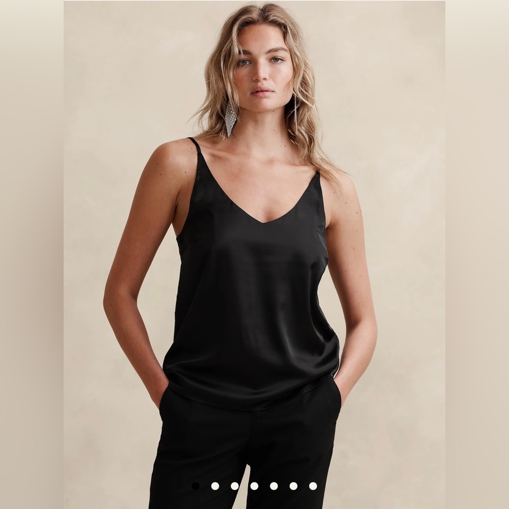 Banana Republic SATIN CLASSIC CAMISOLE S Black